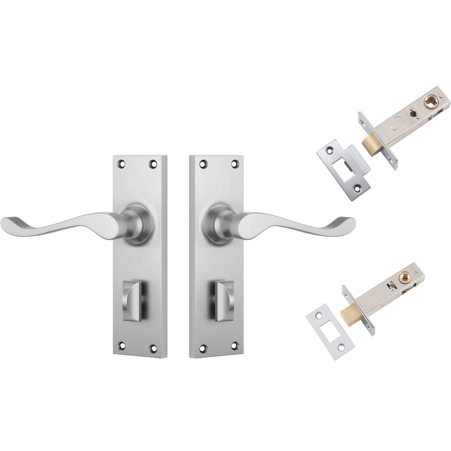 Tradco Door Handle Victorian Satin Chrome Privacy Set