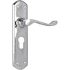 Tradco Door Handle Windsor Euro Pair Chrome Plated