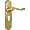 Tradco Door Handle Windsor Euro Pair Polished Brass