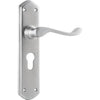 Tradco Door Handle Windsor Euro Pair Satin Chrome