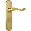 Tradco Door Handle Windsor Latch Pair Polished Brass