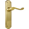 Tradco Door Handle Windsor Latch Pair Unlacquered Polished Brass