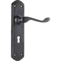 Tradco Door Handle Windsor Lock Pair Antique Copper