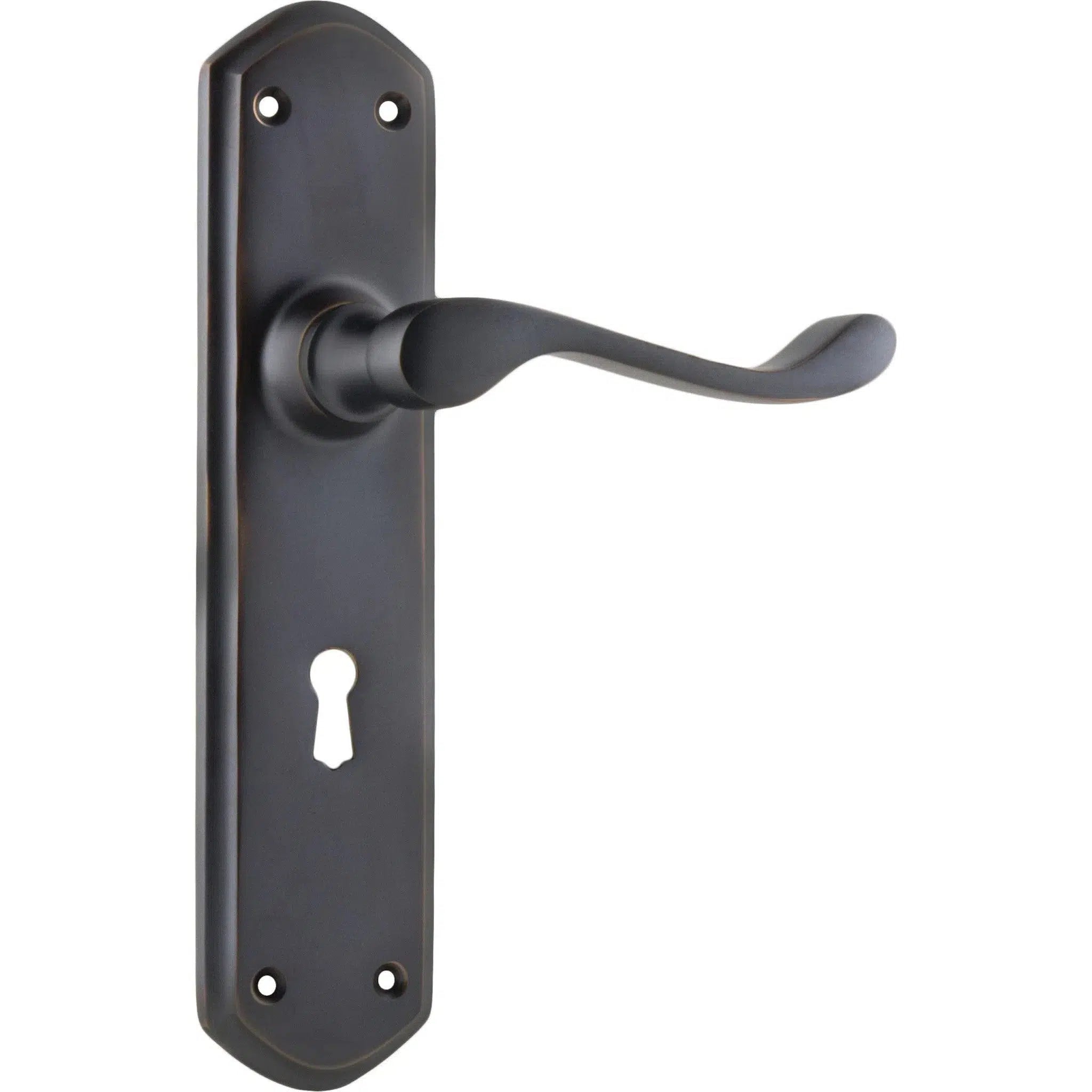 Tradco Door Handle Windsor Lock Pair Antique Copper