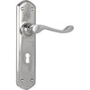 Tradco Door Handle Windsor Lock Pair Chrome Plated