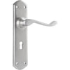 Tradco Door Handle Windsor Lock Pair Satin Chrome
