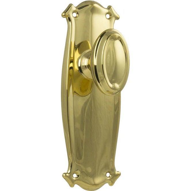 Tradco Door Knob Bungalow Latch Pair Polished Brass