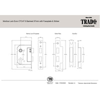 Tradco Door Knob Bungalow Matt Black Key/Key Entrance Set