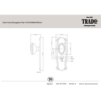 Tradco Door Knob Bungalow Matt Black Privacy Set