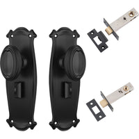 Tradco Door Knob Bungalow Matt Black Privacy Set