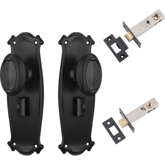 Tradco Door Knob Bungalow Matt Black Privacy Set