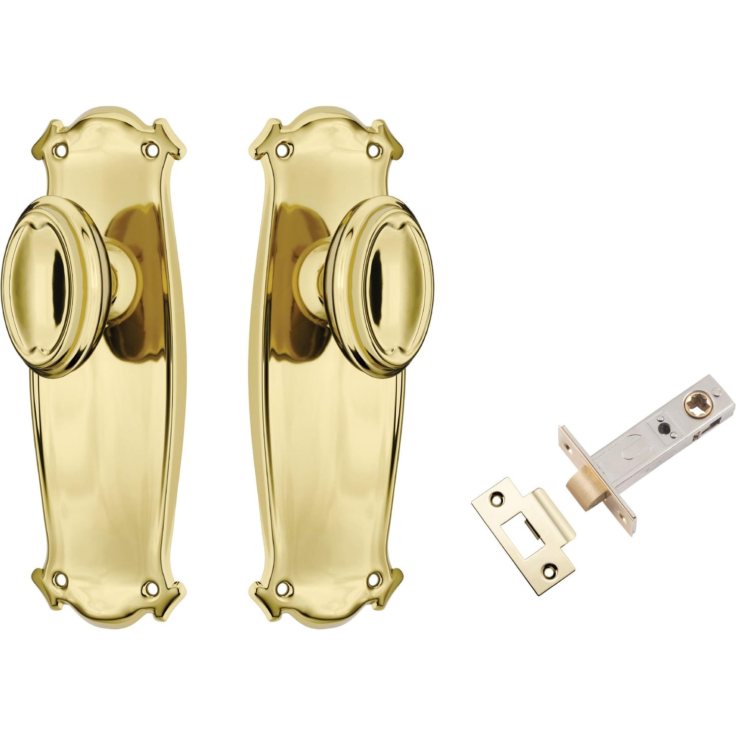 Tradco Door Knob Bungalow Polished Brass Passage Set