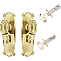 Tradco Door Knob Bungalow Polished Brass Privacy Set