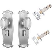 Tradco Door Knob Bungalow Satin Chrome Privacy Set