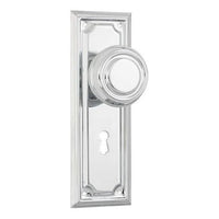 Tradco Door Knob Edwardian Lock Pair Chrome Plated