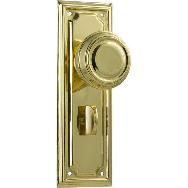 Tradco Door Knob Edwardian Privacy Pair Polished Brass