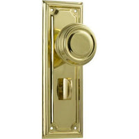 Tradco Door Knob Edwardian Privacy Pair Polished Brass