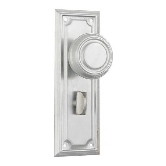 Tradco Door Knob Edwardian Privacy Pair Satin Chrome