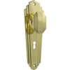 Tradco Door Knob Elwood Art Deco Lock Pair Polished Brass