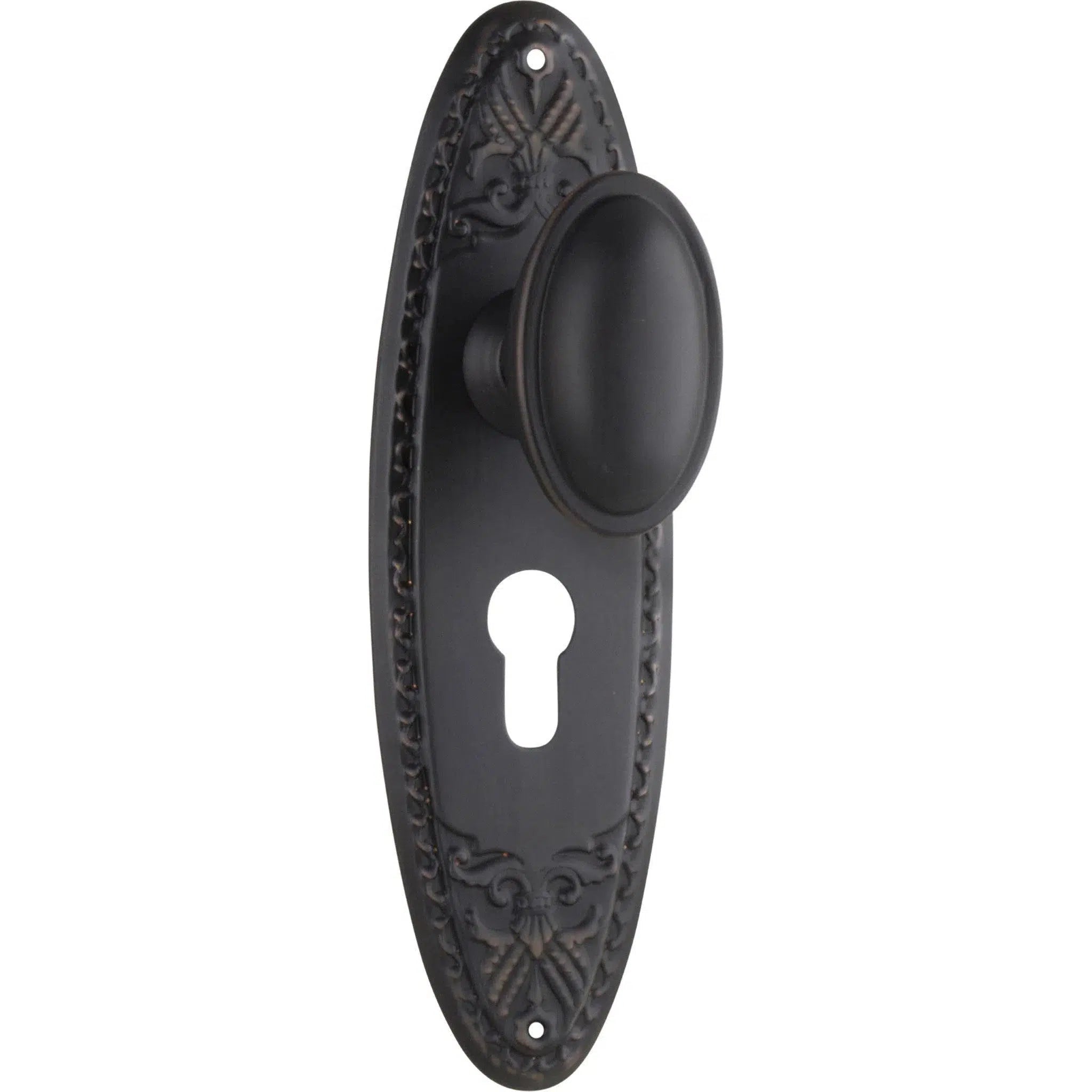 Tradco Door Knob Fitzroy Euro Pair Antique Copper