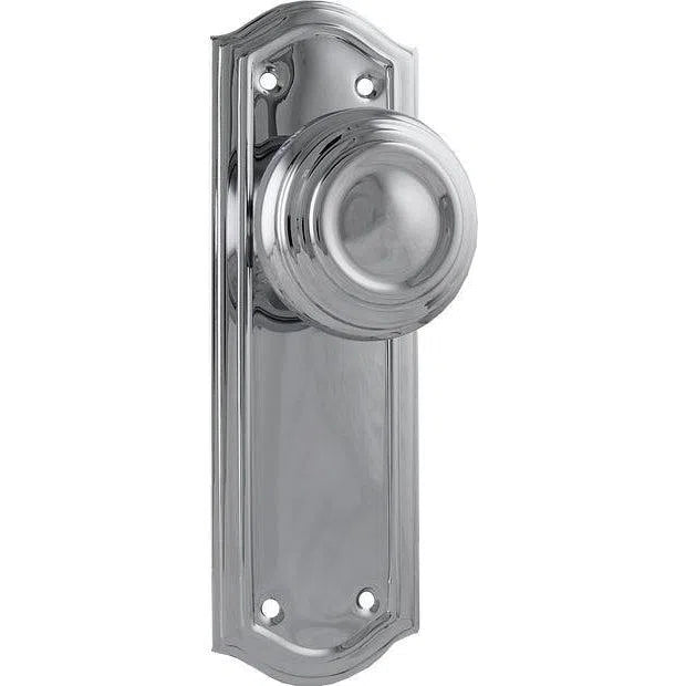 Tradco Door Knob Kensington Latch Pair Chrome Plated