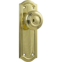 Tradco Door Knob Kensington Latch Pair Polished Brass