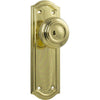 Tradco Door Knob Kensington Latch Pair Polished Brass