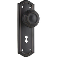 Tradco Door Knob Kensington Lock Pair Antique Copper