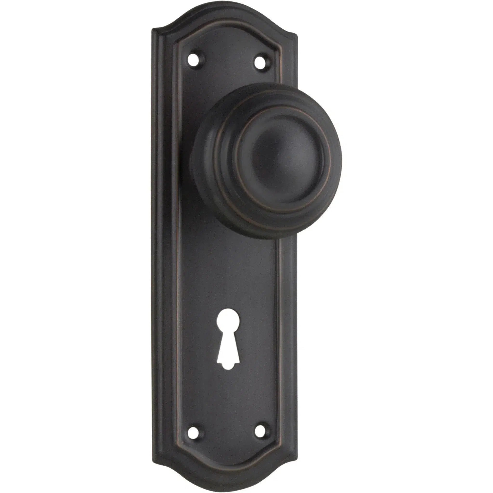 Tradco Door Knob Kensington Lock Pair Antique Copper