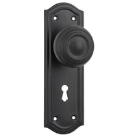 Tradco Door Knob Kensington Lock Pair Matt Black