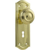 Tradco Door Knob Kensington Lock Pair Polished Brass