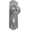 Tradco Door Knob Kensington Lock Pair Satin Chrome