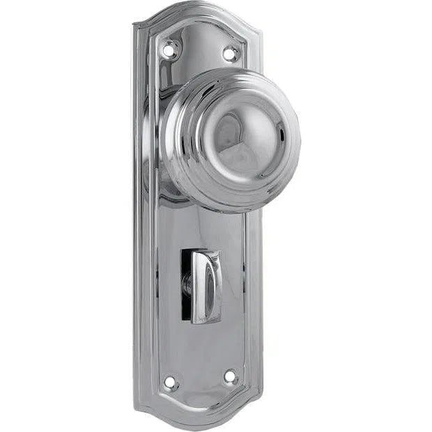 Tradco Door Knob Kensington Privacy Pair Chrome Plated