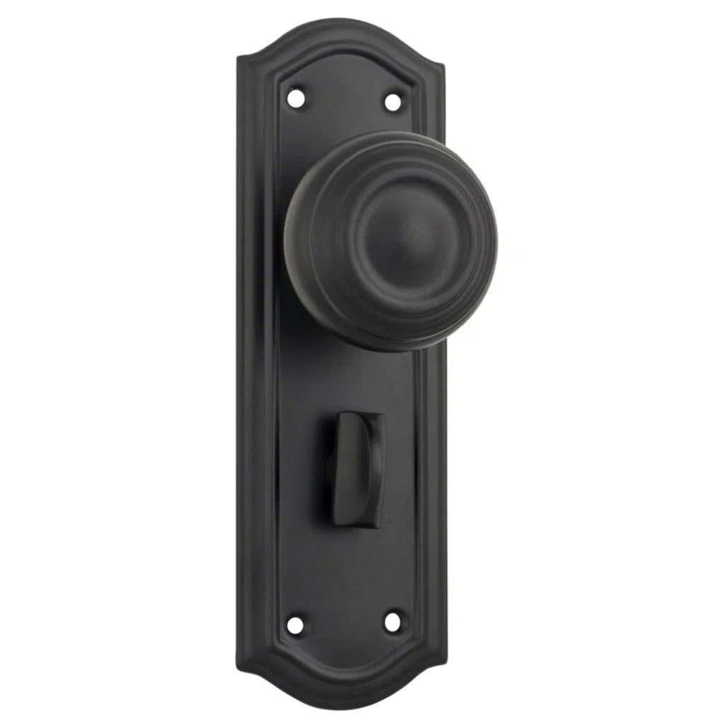 Tradco Door Knob Kensington Privacy Pair Matt Black