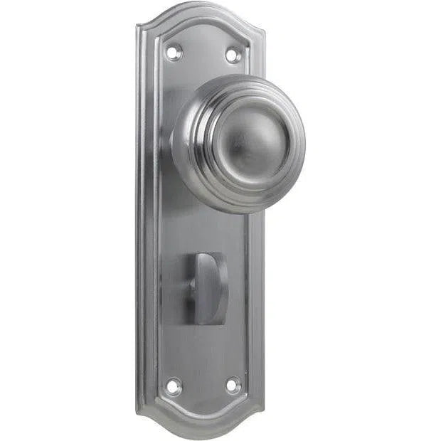 Tradco Door Knob Kensington Privacy Pair Satin Chrome