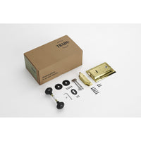 Tradco Door Knob Milled Edge Matt Black 45mm & Rim Lock PB Set
