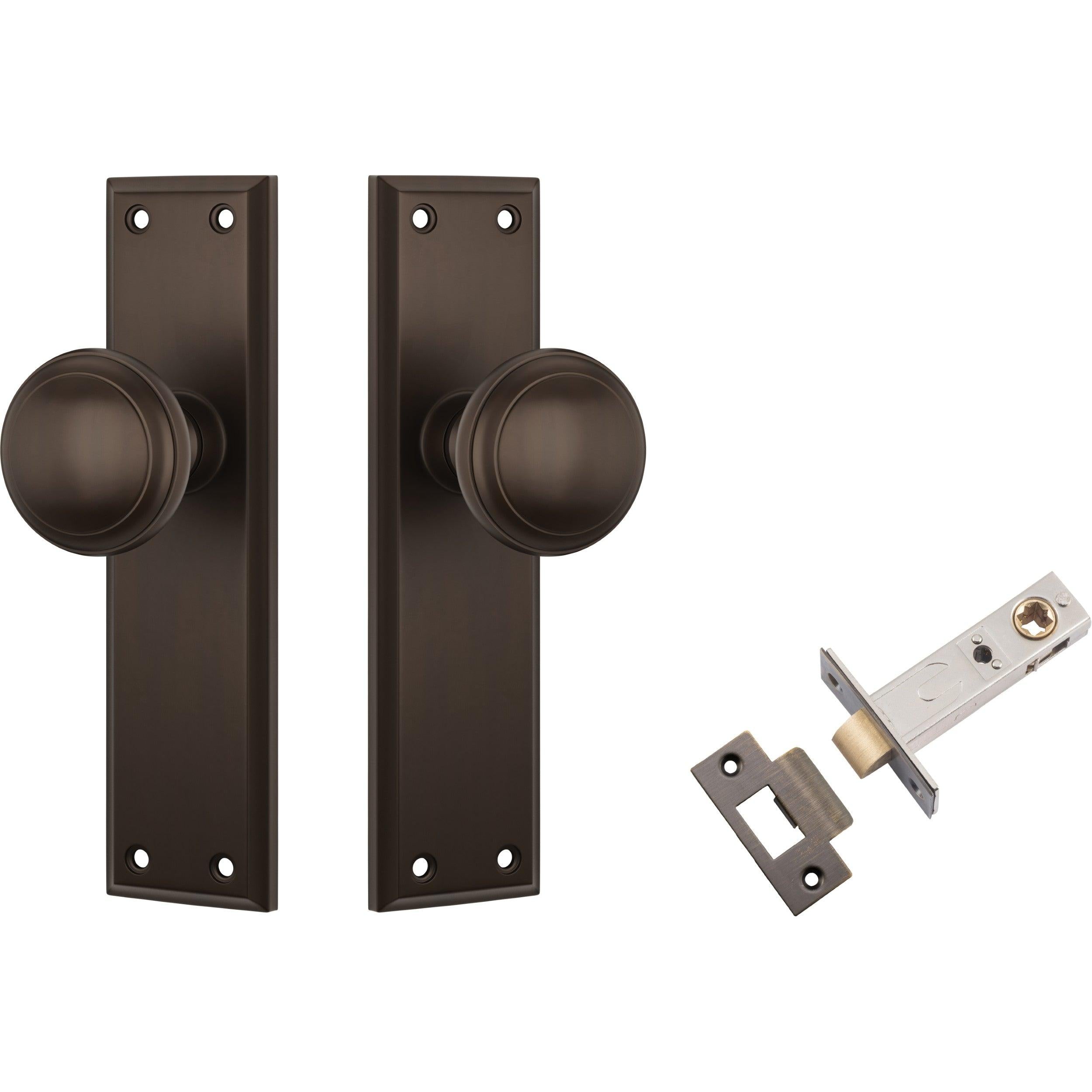 Tradco Door Knob Milton Antique Brass Passage Set