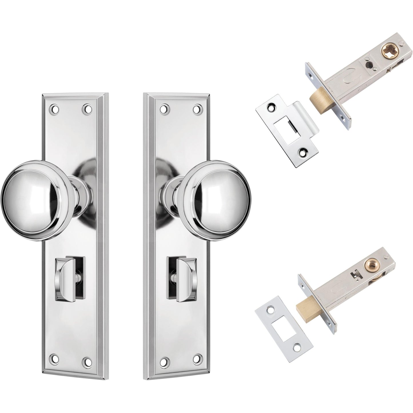 Tradco Door Knob Milton Chrome Plated Privacy Set