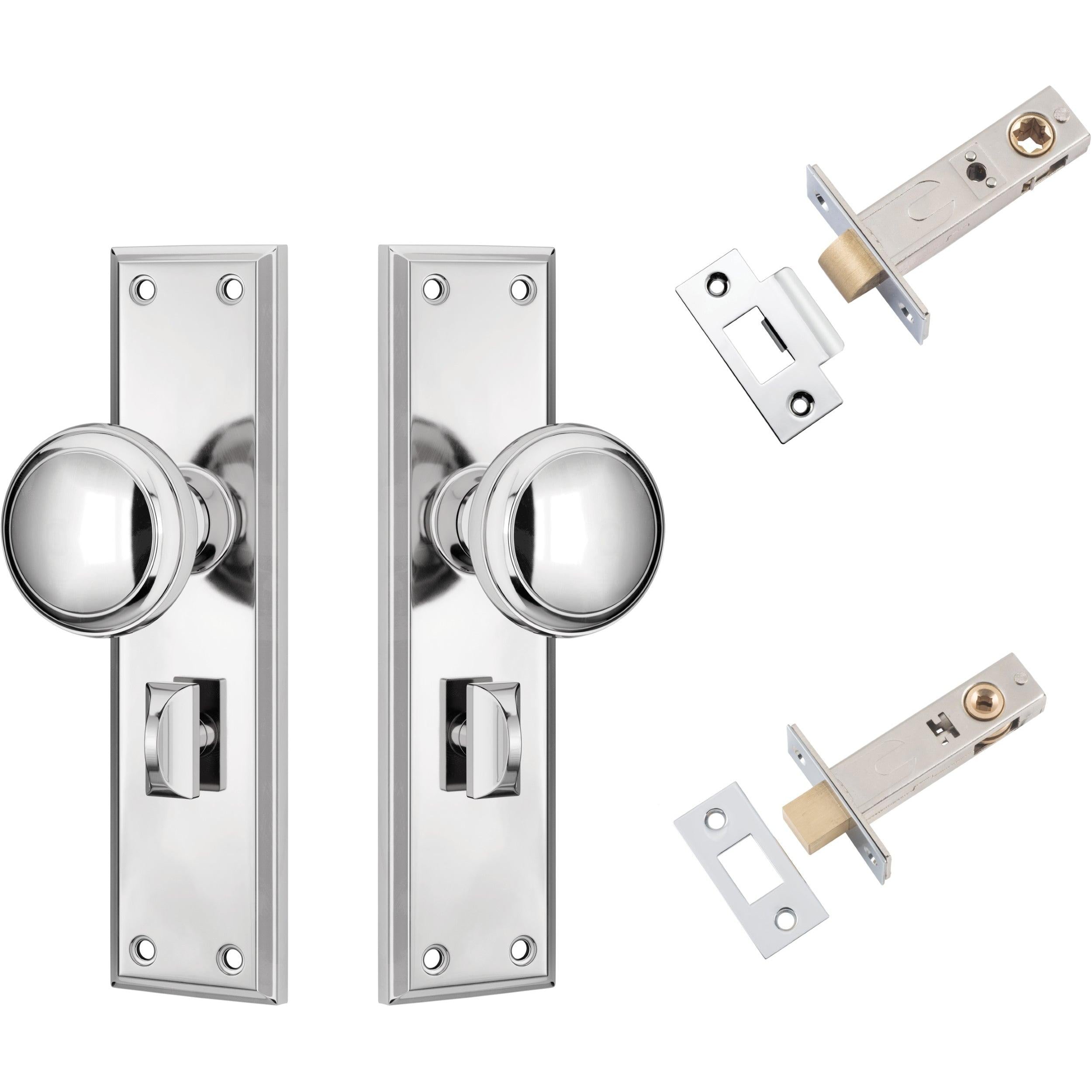 Tradco Door Knob Milton Chrome Plated Privacy Set