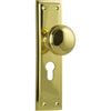 Tradco Door Knob Milton Euro Pair Unlacquered Polished Brass
