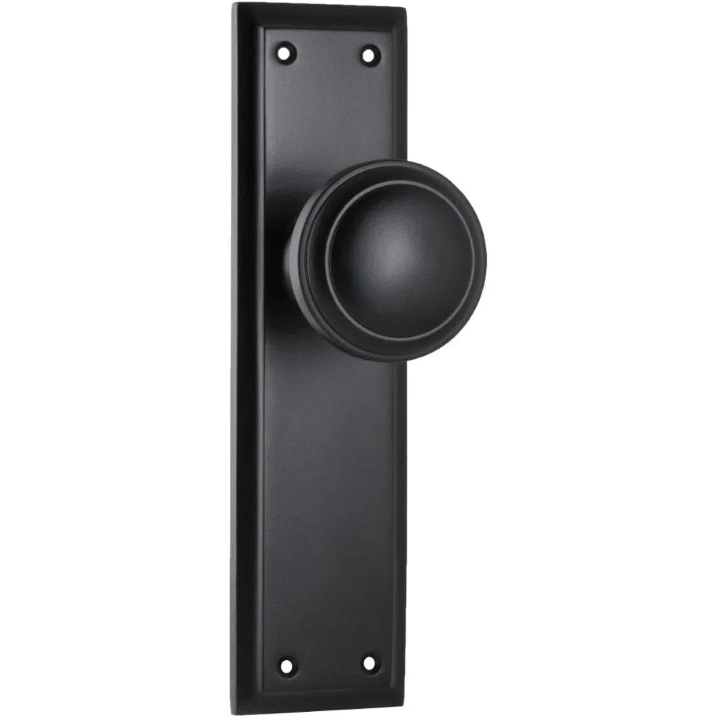 Tradco Door Knob Milton Latch Pair Matt Black