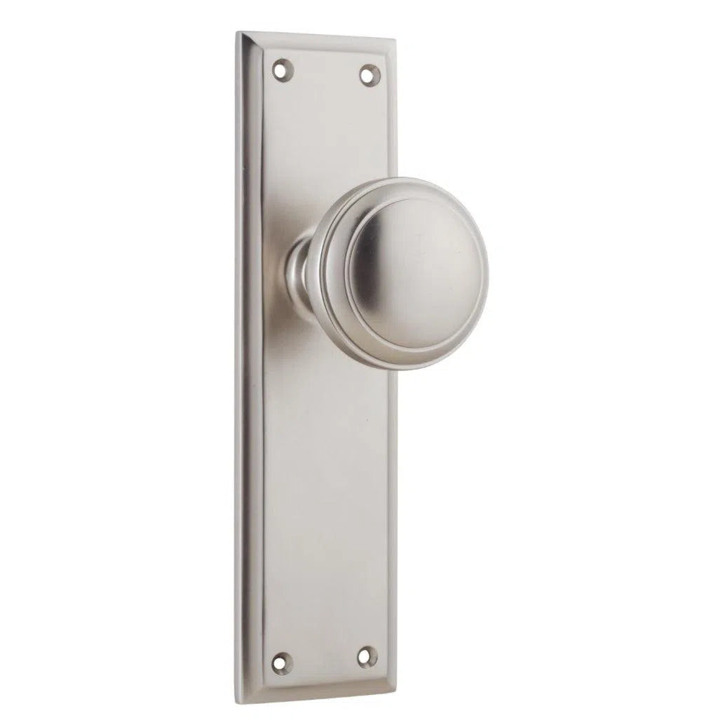 Tradco Door Knob Milton Latch Pair Satin Nickel