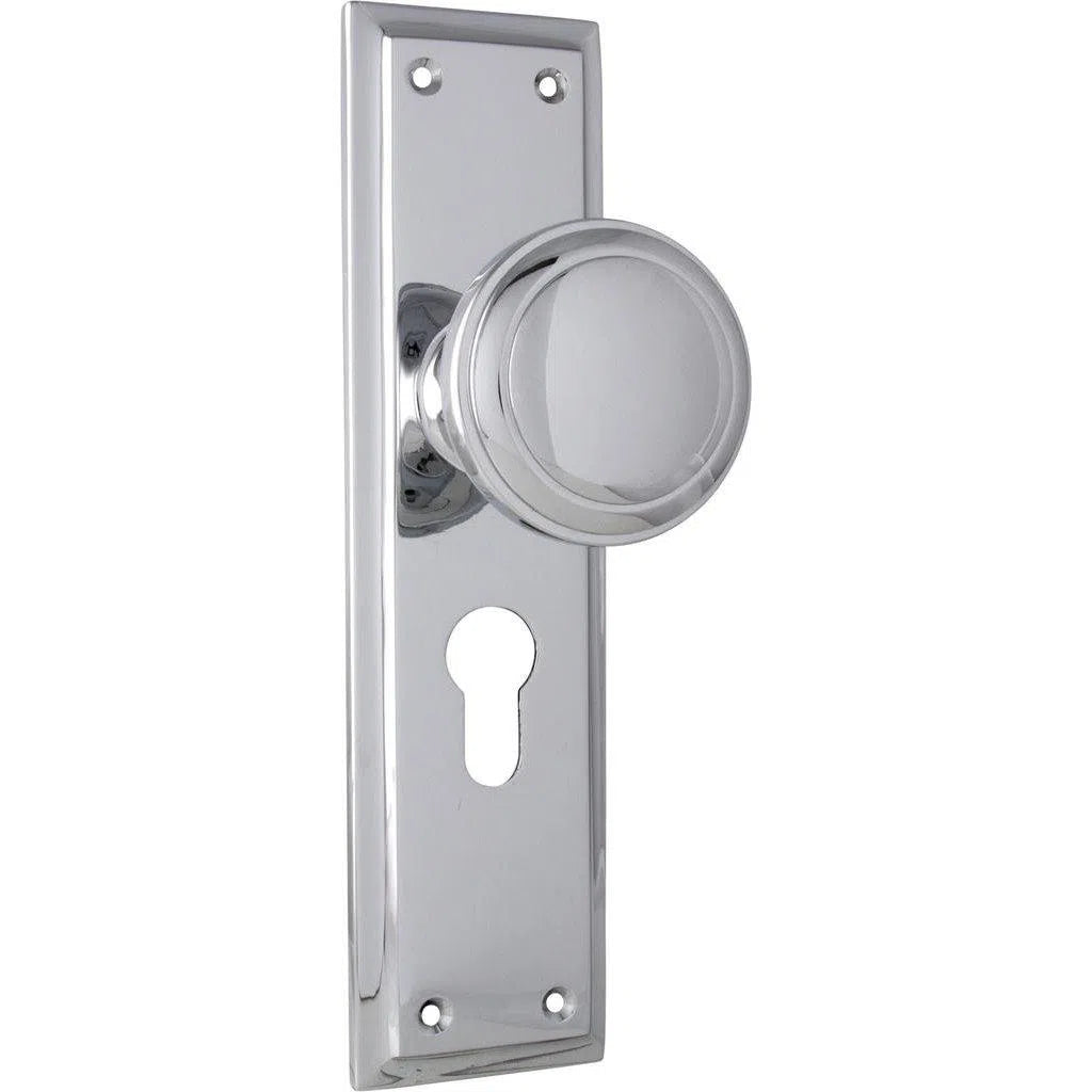 Tradco Door Knob Milton Lock Pair Chrome Plated