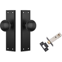 Tradco Door Knob Milton Matt Black Passage Set