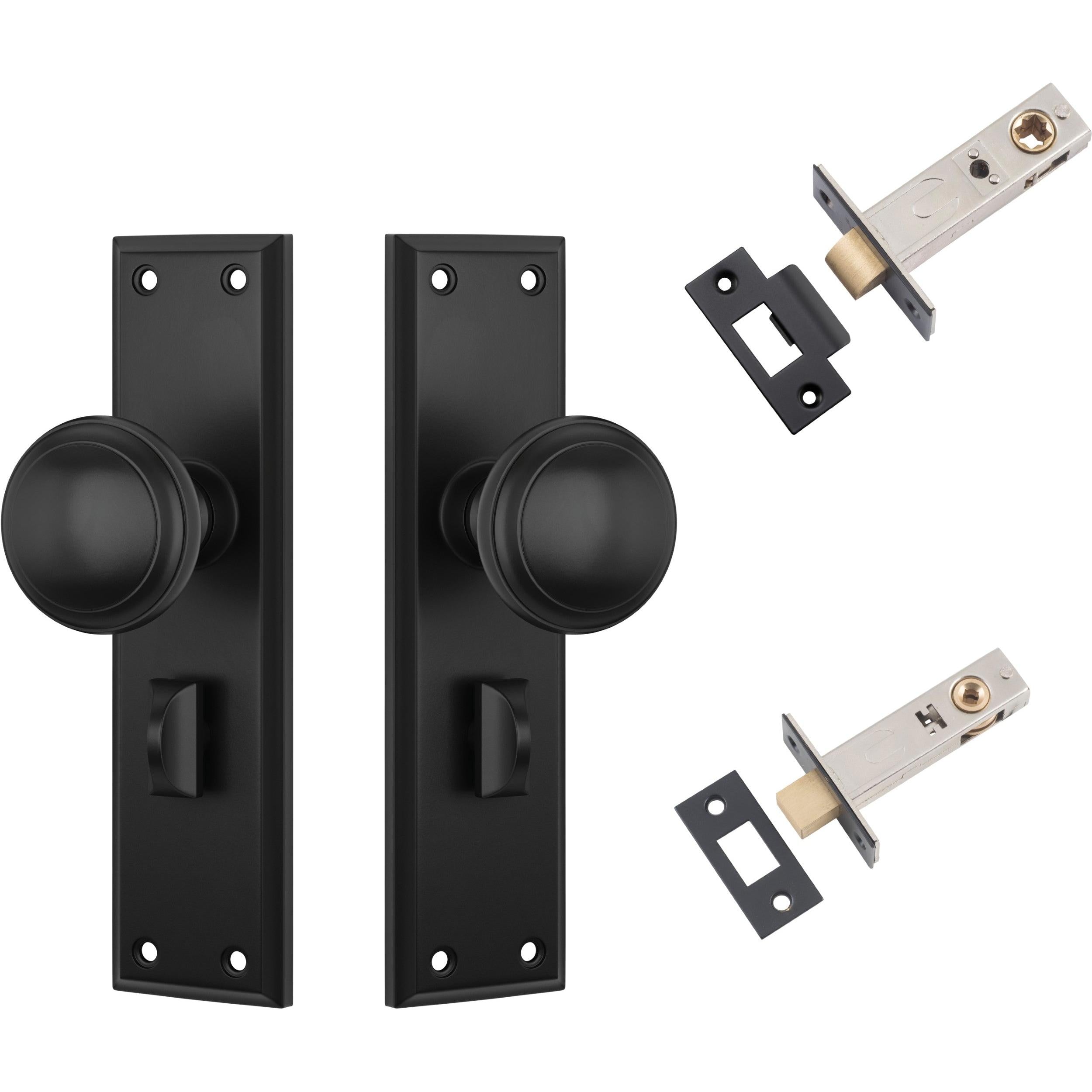 Tradco Door Knob Milton Matt Black Privacy Set