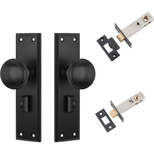 Tradco Door Knob Milton Matt Black Privacy Set