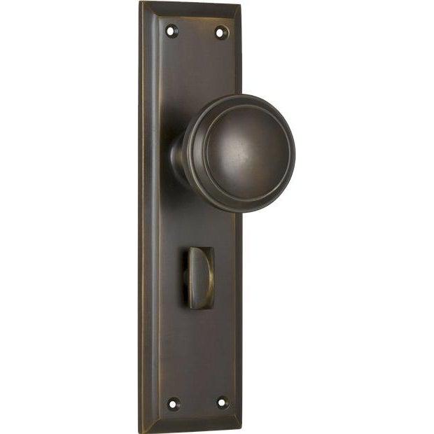 Tradco Door Knob Milton Privacy Pair Antique Brass