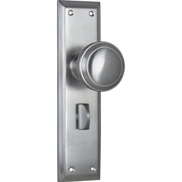 Tradco Door Knob Milton Privacy Pair Satin Chrome