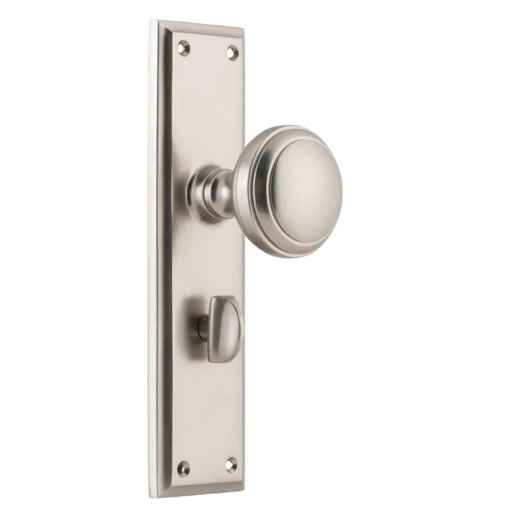 Tradco Door Knob Milton Privacy Pair Satin Nickel