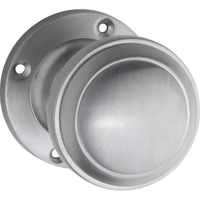 Tradco Door Knob Milton Round Rose Pair Satin Chrome